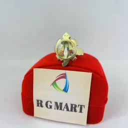 R G MART Unisex Asthadhatu Kachua Shivling Rudraksha Shank Para Gold-Plated Finger Ring image 5