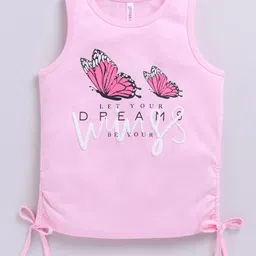 giniekids Girls Solid Typography Printed Tie-Ups Cotton Top-image-57
