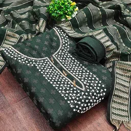 HERE&NOW Embellished Unstitched Dress Material-picture-31