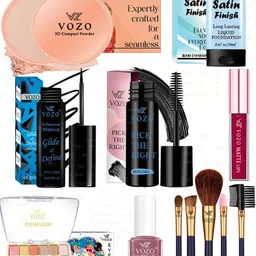 VOZO Set Of 12 Lipstick, Eyeliner, Compact Powder, Eyeshadow, Brushes & Nail Polish-picture-29