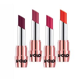 VOLO Set Of 4 Creme Matte Lipsticks - 3.5 g Each - Coral-Wine-Passion Pink-Rose Pink-picture-41