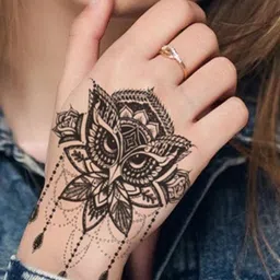 VOORKOMS Lotus Owl Waterproof Temporary Tattoo image 2