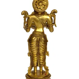 Exotic India Gold Toned Brass Deepalakshmi Diya image 2