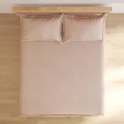 Home Centre Peach-Coloured 210 TC King Bedsheet with 2 Pillow Covers-picture-10