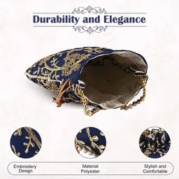 Kuber Industries Set of 3 Embroidered Potli Bags image 5