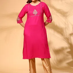 Anouk Women Embroidered Thread Work Kurta-picture-14