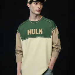The Souled Store Oversized Hulk Release The Smash Typography Printed Pure Cotton T-Shirt-picture-38