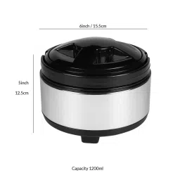 cdi Black & Silver Stainless Steel 1.2 Ltr Insulated 12hr Hot & Cold Casserole image 3