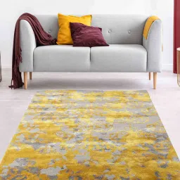 joyrugs by littlelooms Buy Grey Wool and Viscose Abstract 5 x 7 Feet Hand Tufted Carpet image 1
