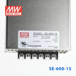 SE-600-15 Mean Well SMPS - 15V 40A - 600W Metal Power Supply image 3