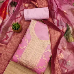 Lilots Organza Unstitched Dress Material-picture-23