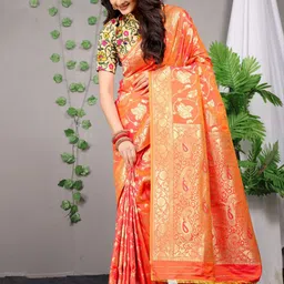Royal Rajgharana Saree Woven Design Zari Banarasi Sarees-image-62