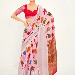Anouk Rustic Floral Zari Chanderi Saree-picture-33