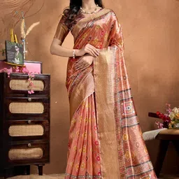 Jhumki creation Ethnic Motifs Woven Design Zari Mysore Silk Saree image 5