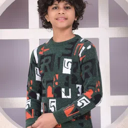 Crimsoune Club Boys Typography Printed Round Neck Pullover Sweater image 3