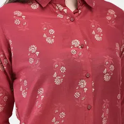 Span Women Paisley Printed Regular Gotta Patti Pure Silk Kurta with Trousers image 5