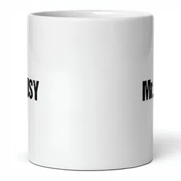 Mr UVD White & Black Typography Printed Ceramic Glossy Mug - 350 ml image 4