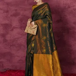 Blissta Woven Design Zari Silk Blend Banarasi Saree-picture-36