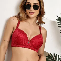 PrettyCat Red Underwired Polyester T-shirt Bra image 2