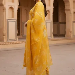 Philauri Women Floral Printed Kurta with Trousers & Dupatta image 4