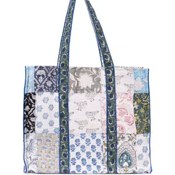 Block N Style Women Floral Printed Shopper Quilted Tote Bag-picture-10