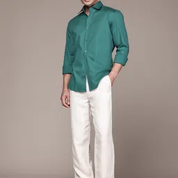 MANGO MAN Textured Spread Collar Regular Fit Shirt image 4