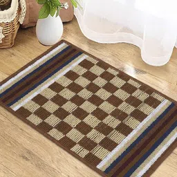 Status IRIS Brown & Beige Checked Rectangular Shaped Anti Slip Doormat-picture-43