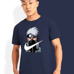 Moda Rapido Men Naruto Graphic Printed Round Neck Cotton T-shirt-picture-46