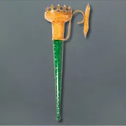 apka mart Mashaal Green & Yellow Textured Metal Tea Light Candle Holder image 4