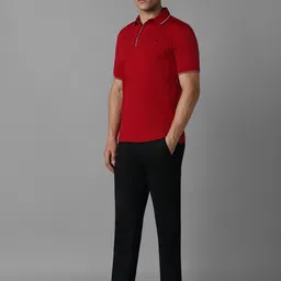 Louis Philippe Sport Men Solid Polo Collar Cotton Slim Fit T-shirt image 5