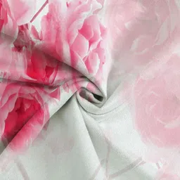 Steve & Anderson Bliss Rose And White 2 Pieces Floral Printed Door Curtains (7 Feet) image 5