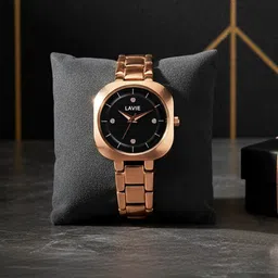 Lavie Women Brass Embellished Dial & Bracelet Style Straps Analogue Watch LV-703-BK-picture-14
