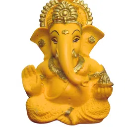 The Advitya Yellow & Gold-Toned Lord Ganesha Religious Idol Showpiece image 4