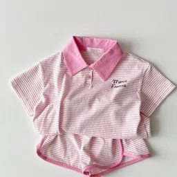 LULU & SKY Unisex Kids Striped T-shirt with Shorts-picture-52