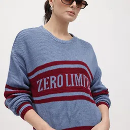 The Roadster Life Co. Acrylic Typography Striped Pullover-picture-20