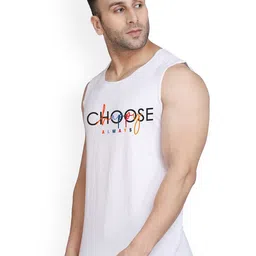 SLOWLORIS Pack Of 2 Printed Gym Vests SL26 COMBO (LOUD ORANGE) (CHS WHITE) image 4