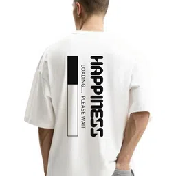 Fashnobic Men Typography Printed Round Neck Cotton Oversized T-shirt-image-36