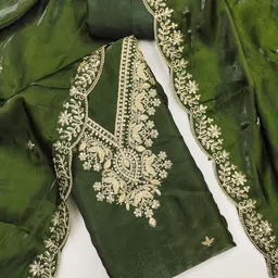 LeeliPeeri Designer Floral Embroidered Zari Unstitched Dress Material-picture-50