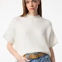 Trendyol Women Solid Mock Collar Pullover-image-10