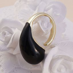 SOHI Gold Plated Stone Studded Adjustable Teardrop Finger Ring-picture-28