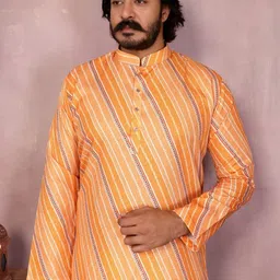 SHREE GEL AMBE FABRIC Men Printed Regular Pure Cotton Kurta with Pyjamas image 4