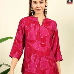 THE FAB FACTORY Women Pack of 2 Mandarin Collar Top-picture-11
