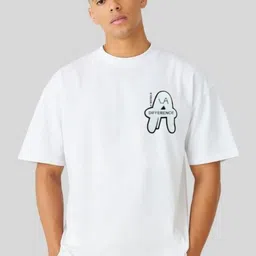 SUN 'N' SUMMER Men Typography Printed Round Neck Oversized T-shirt image 2