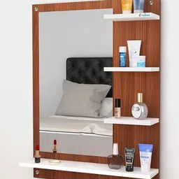 Furniwud Brown Rectangular Dressing Wall Mirror image 2