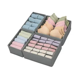 JD FRESH Grey 4 Pieces Reusable Drawer Organisers-image-79