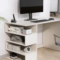 HEXA RED White Engineered Wood Study Table For Work From Home Students & Computer Table-image-36