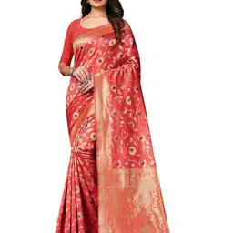 Maroosh Floral Woven Design Zari Banarasi Saree-picture-10