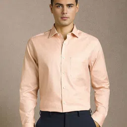 Louis Philippe Men Slim Fit Textured Spread Collar Pure Cotton Formal Shirt-picture-17