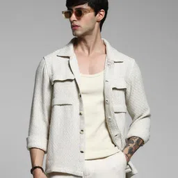 Jack & Jones Men Spread Collar Textured Casual Shirt-picture-32