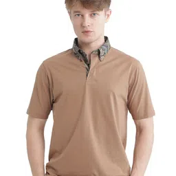 RARE RABBIT Men Solid Polo Collar Cotton T-shirt image 5